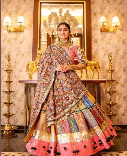 Heavy Muslin Cotton Lehenga Choli